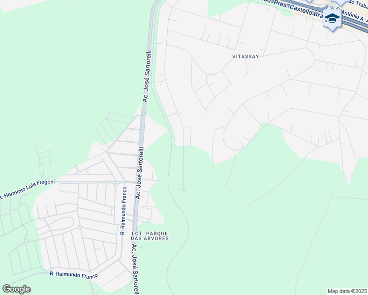 map of restaurants, bars, coffee shops, grocery stores, and more near 18550-000 Avenida dos Pinheiros in Boituva