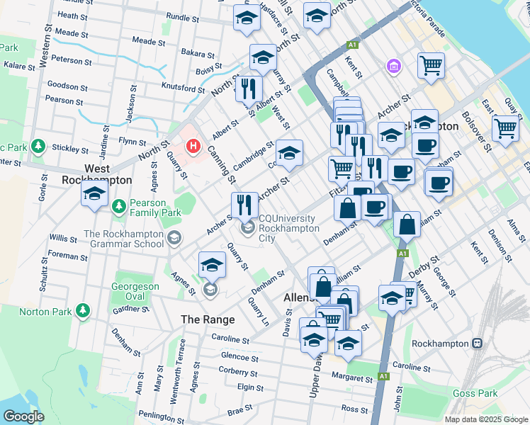 map of restaurants, bars, coffee shops, grocery stores, and more near 6 Thurston Lane in Allenstown