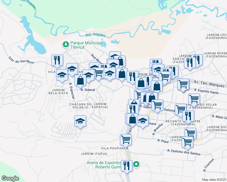 map of restaurants, bars, coffee shops, grocery stores, and more near 6 Rua Estrela D'Alva in Santana de Parnaíba