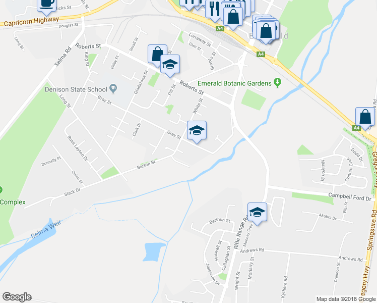 map of restaurants, bars, coffee shops, grocery stores, and more near 7 Colden Place in Emerald