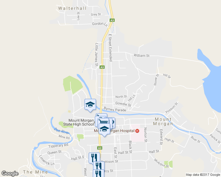 map of restaurants, bars, coffee shops, grocery stores, and more near 54 East Street EX in Mount Morgan