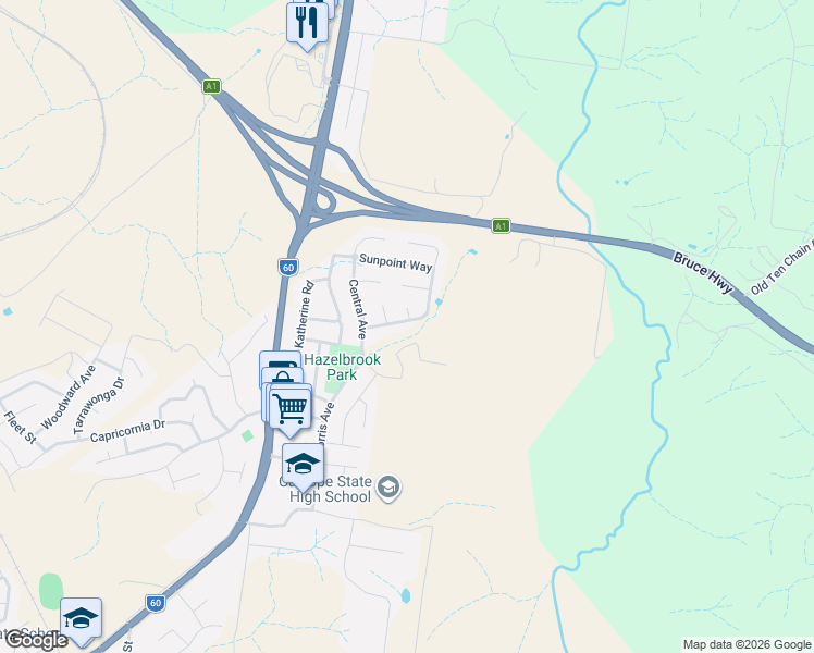 map of restaurants, bars, coffee shops, grocery stores, and more near 16 Monterey Way in Calliope