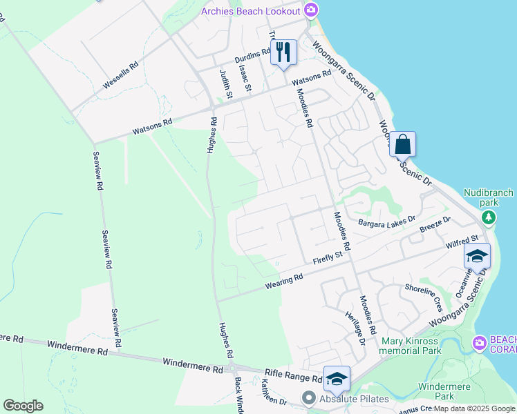 map of restaurants, bars, coffee shops, grocery stores, and more near 15 Chantilly Street in Bargara