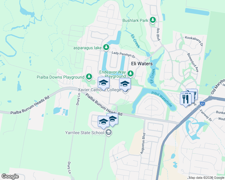 map of restaurants, bars, coffee shops, grocery stores, and more near 31 Wide Bay Drive in Eli Waters