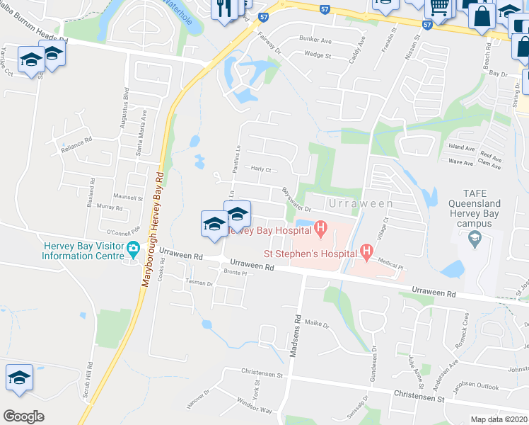 map of restaurants, bars, coffee shops, grocery stores, and more near 19 Lancaster Circuit in Urraween