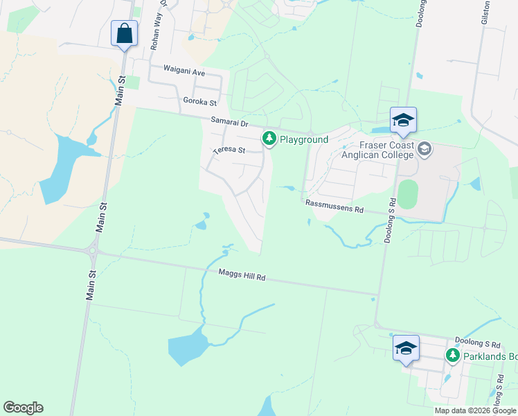 map of restaurants, bars, coffee shops, grocery stores, and more near 14 Steel Street in Nikenbah