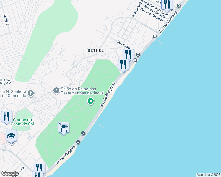 map of restaurants, bars, coffee shops, grocery stores, and more near Avenida da Marginal in Maputo