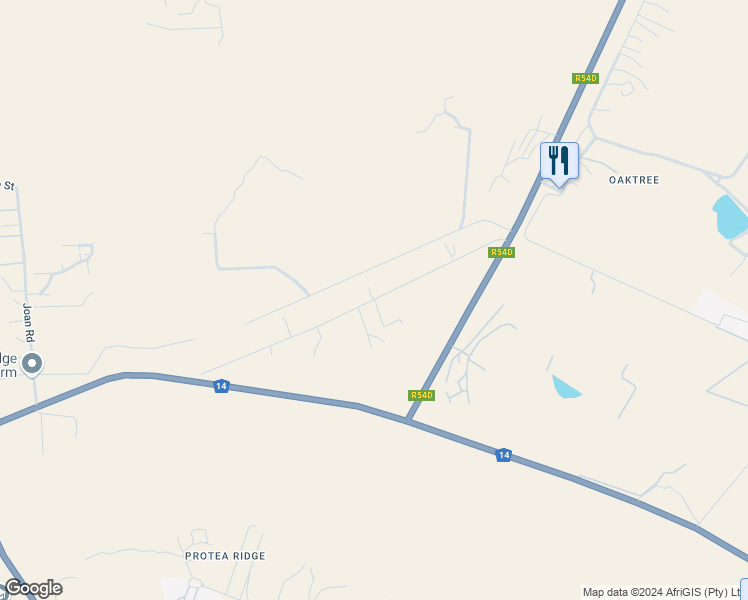 map of restaurants, bars, coffee shops, grocery stores, and more near Kromdraai Road in Krugersdorp