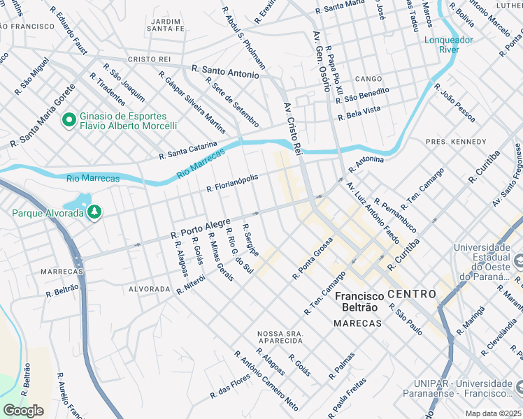 map of restaurants, bars, coffee shops, grocery stores, and more near 399 Rua Porto Alegre in Francisco Beltrão