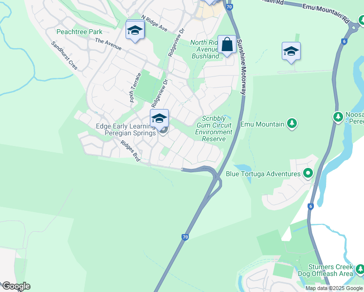 map of restaurants, bars, coffee shops, grocery stores, and more near Silky Oak in Peregian Springs