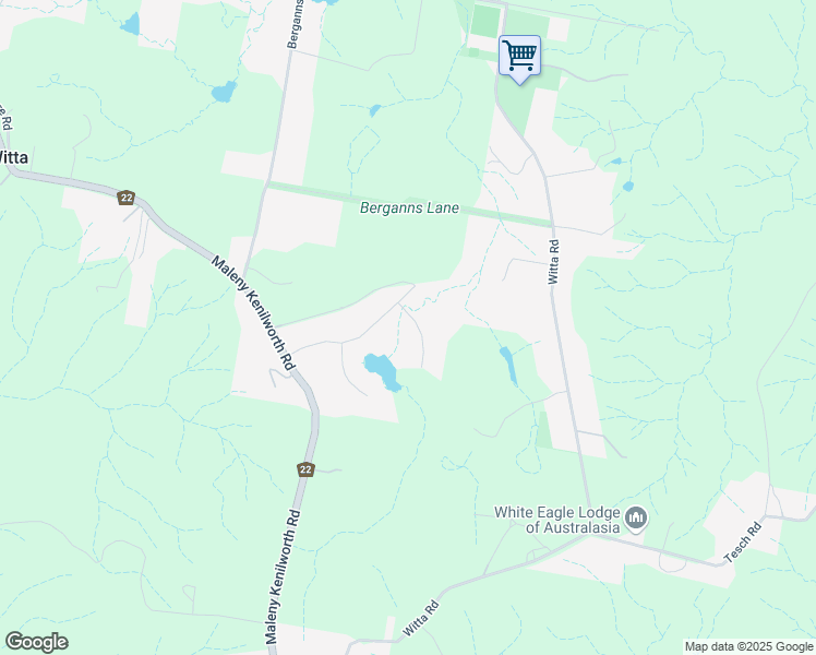 map of restaurants, bars, coffee shops, grocery stores, and more near 12 Parkland Court in Witta