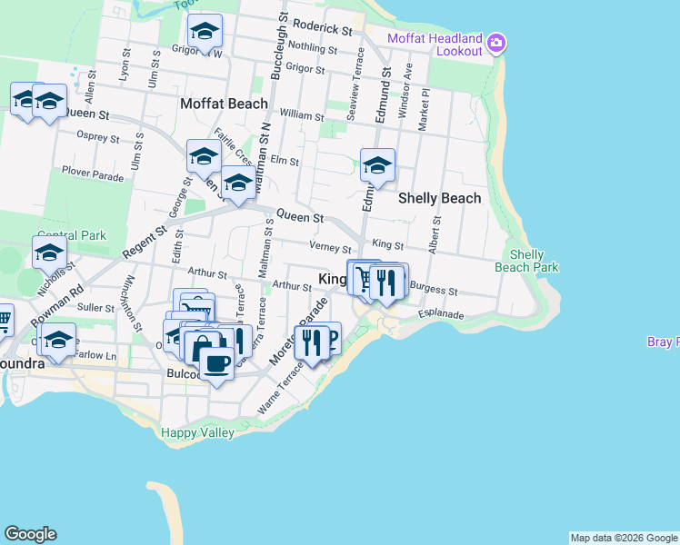 map of restaurants, bars, coffee shops, grocery stores, and more near 1 Saltair Street in Kings Beach