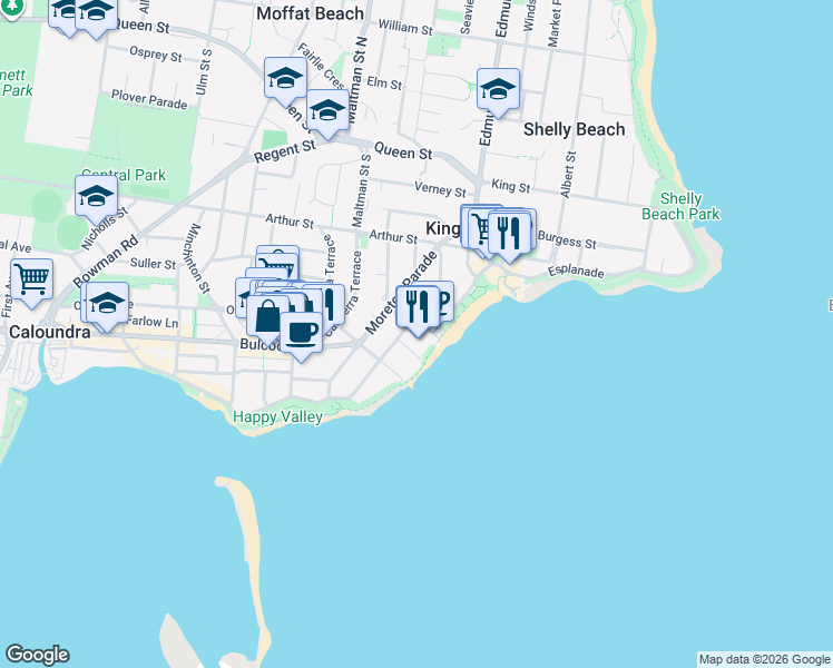 map of restaurants, bars, coffee shops, grocery stores, and more near 14 Levuka Avenue in Kings Beach