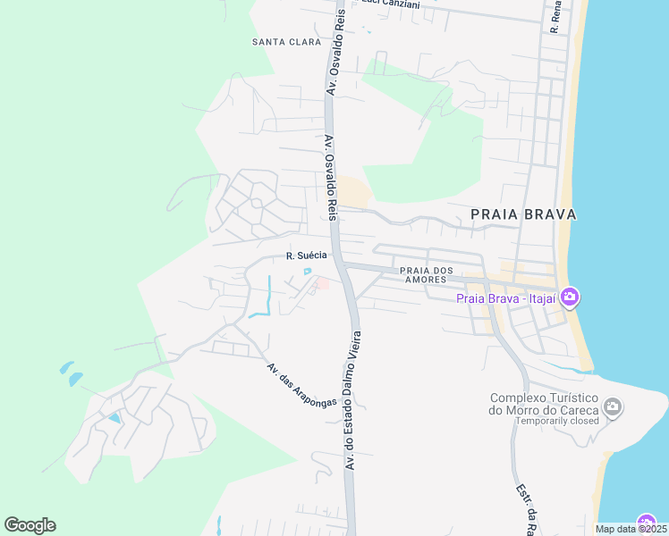 map of restaurants, bars, coffee shops, grocery stores, and more near 3600 Avenida Osvaldo Reis in Itajaí