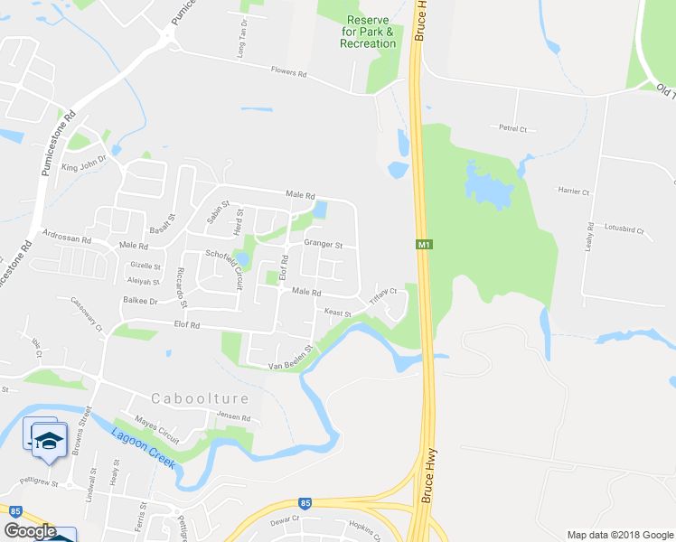map of restaurants, bars, coffee shops, grocery stores, and more near 32 Jeita Circuit in Caboolture