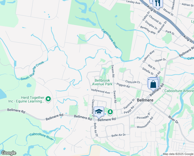 map of restaurants, bars, coffee shops, grocery stores, and more near 3 Pitkin Avenue in Bellmere