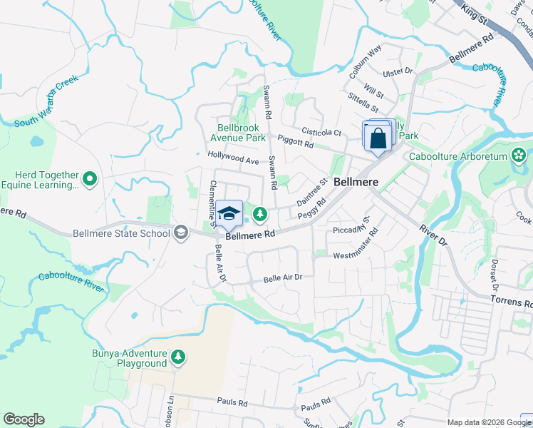 map of restaurants, bars, coffee shops, grocery stores, and more near 3 Seville Street in Bellmere