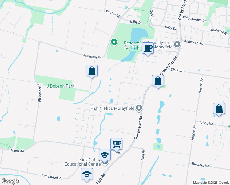 map of restaurants, bars, coffee shops, grocery stores, and more near 58 Burbury Road in Morayfield