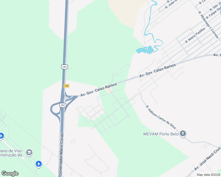 map of restaurants, bars, coffee shops, grocery stores, and more near Avenida Governador Celso Ramos in Porto Belo