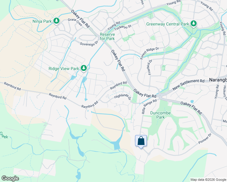map of restaurants, bars, coffee shops, grocery stores, and more near 103 Stonehaven Place in Narangba