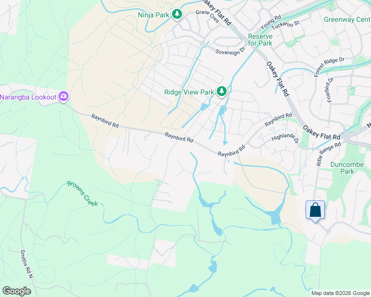map of restaurants, bars, coffee shops, grocery stores, and more near 9 Browns Creek Road in Narangba