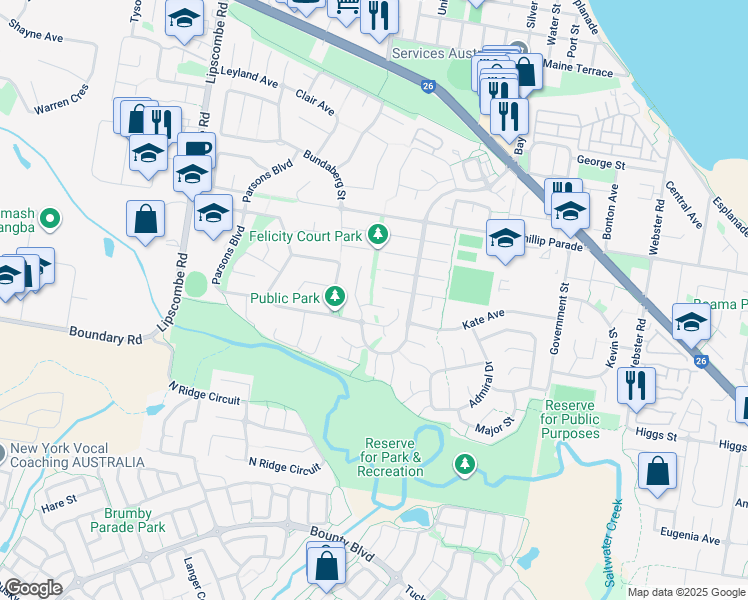 map of restaurants, bars, coffee shops, grocery stores, and more near 7 Louisa Court in Deception Bay