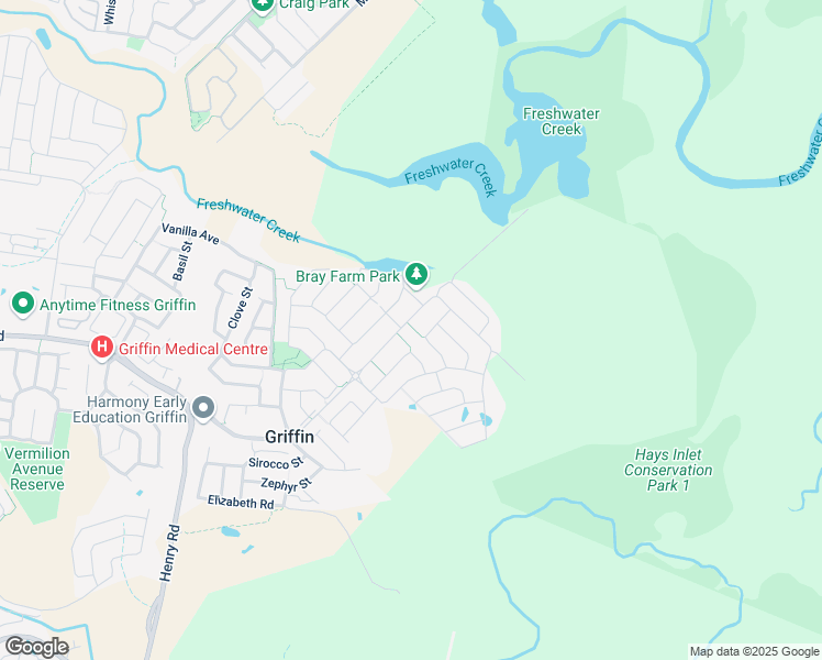 map of restaurants, bars, coffee shops, grocery stores, and more near 410 Brays Road in Griffin