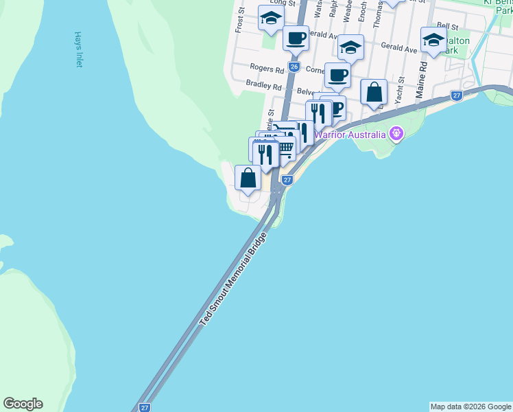 map of restaurants, bars, coffee shops, grocery stores, and more near 7A Bayview Terrace in Clontarf
