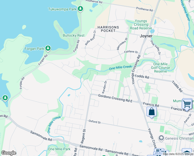 map of restaurants, bars, coffee shops, grocery stores, and more near 16 Rebecca Crescent in Joyner