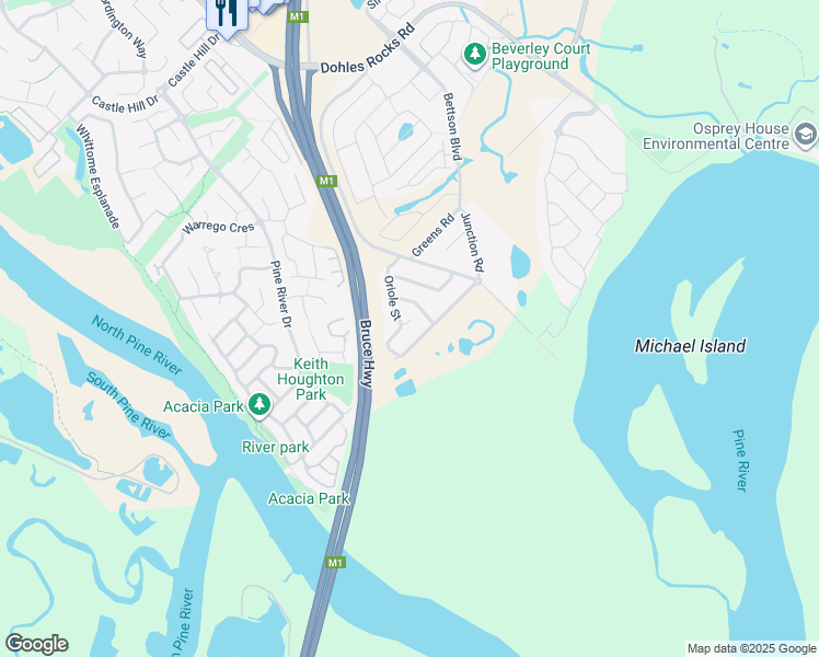 map of restaurants, bars, coffee shops, grocery stores, and more near 31 Oriole Street in Griffin