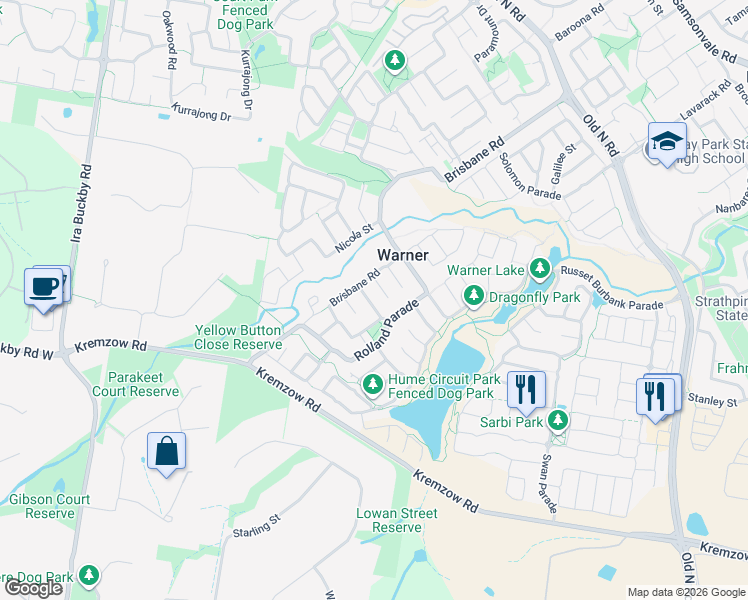 map of restaurants, bars, coffee shops, grocery stores, and more near 7 Prospect Street in Warner