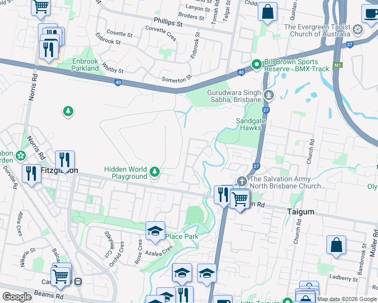 map of restaurants, bars, coffee shops, grocery stores, and more near 84 Cambridge Crescent in Fitzgibbon