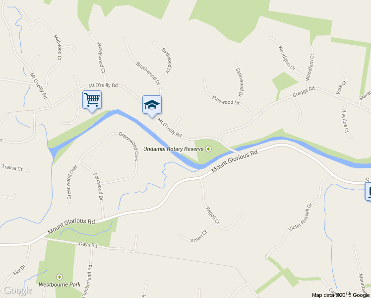 map of restaurants, bars, coffee shops, grocery stores, and more near 41 Mt O'reilly Road in Samford Valley