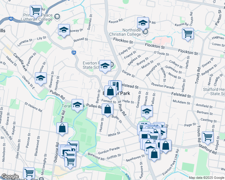 map of restaurants, bars, coffee shops, grocery stores, and more near 10 Old Northern Road in Everton Park