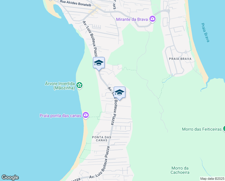 map of restaurants, bars, coffee shops, grocery stores, and more near 4900 Avenida Luiz Boiteux Piazza in Florianopolis