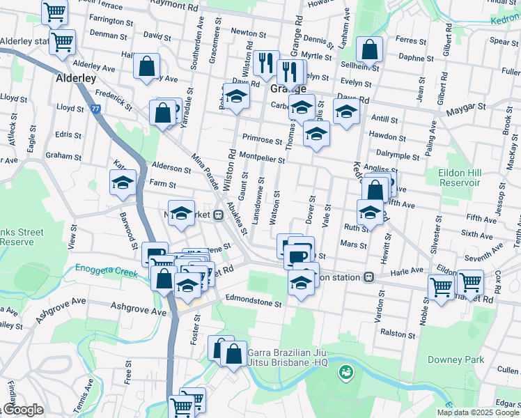 map of restaurants, bars, coffee shops, grocery stores, and more near 41 Lansdowne Street in Newmarket