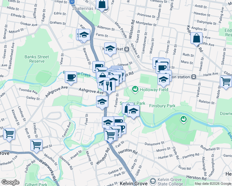 map of restaurants, bars, coffee shops, grocery stores, and more near 21 Edmondstone Street in Newmarket