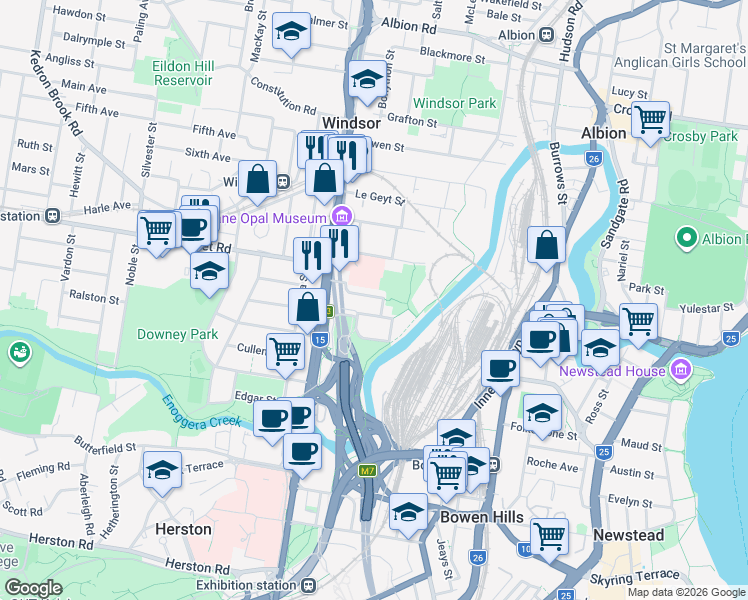 map of restaurants, bars, coffee shops, grocery stores, and more near 37 Bryden Street in Windsor