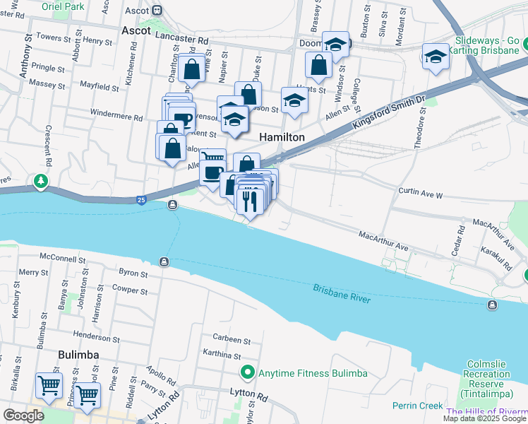 map of restaurants, bars, coffee shops, grocery stores, and more near 43 Hercules Street in Hamilton