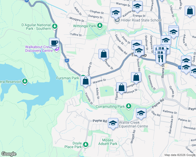 map of restaurants, bars, coffee shops, grocery stores, and more near 14 Corton Street in The Gap