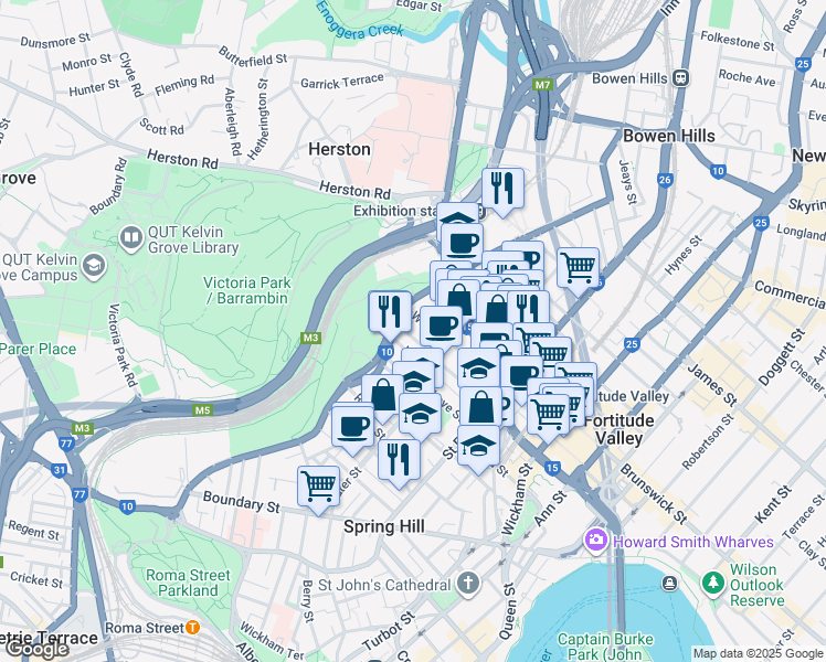 map of restaurants, bars, coffee shops, grocery stores, and more near 179 Kennigo Street in Spring Hill