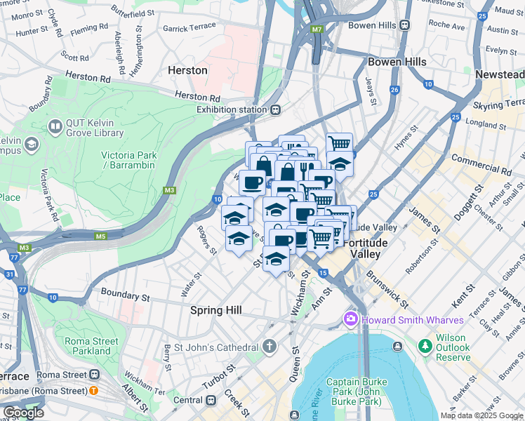 map of restaurants, bars, coffee shops, grocery stores, and more near 73 Kennigo Street in Spring Hill