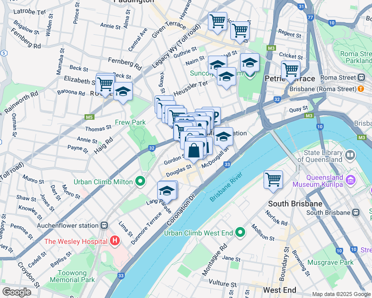 map of restaurants, bars, coffee shops, grocery stores, and more near 1 Park Road in Milton