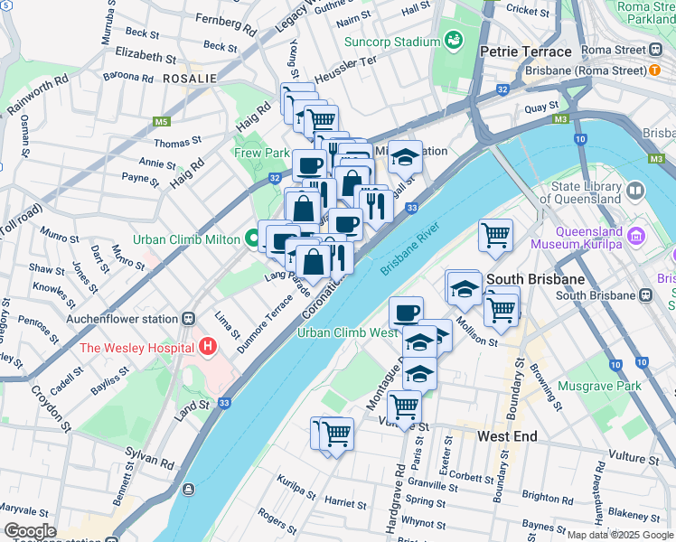 map of restaurants, bars, coffee shops, grocery stores, and more near in Milton