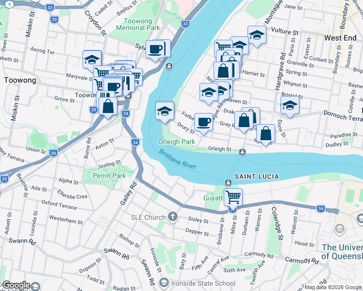 map of restaurants, bars, coffee shops, grocery stores, and more near 68 Hill End Terrace in West End