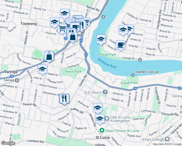 map of restaurants, bars, coffee shops, grocery stores, and more near 8 Sir Fred Schonell Drive in Saint Lucia