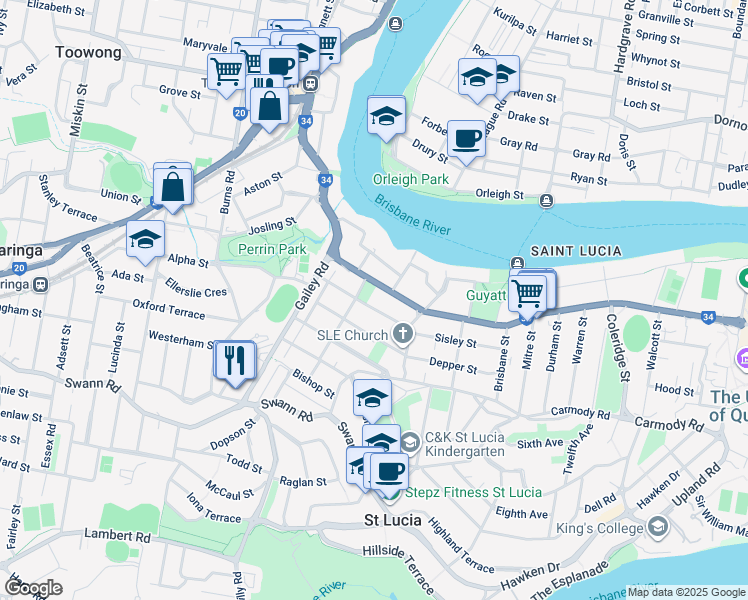 map of restaurants, bars, coffee shops, grocery stores, and more near 52 Bellevue Terrace in Saint Lucia