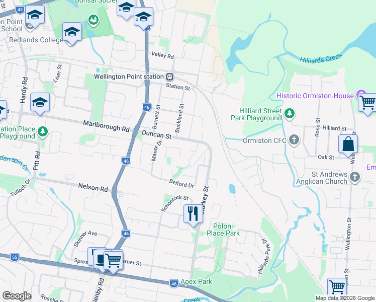 map of restaurants, bars, coffee shops, grocery stores, and more near 6 Laurance Court in Wellington Point