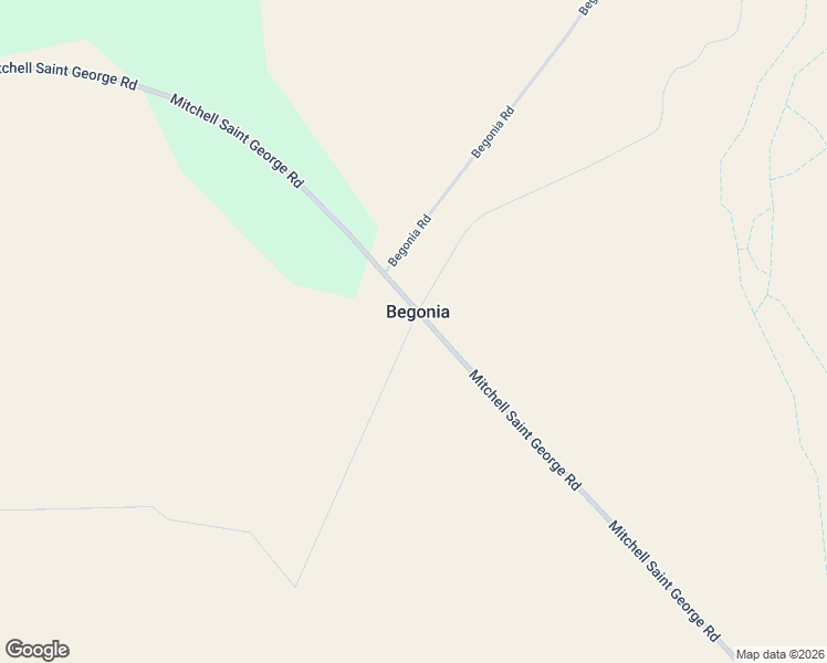 map of restaurants, bars, coffee shops, grocery stores, and more near Mitchell St George Rd in Begonia