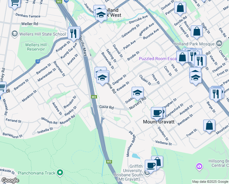 map of restaurants, bars, coffee shops, grocery stores, and more near Bapaume Road in Holland Park West